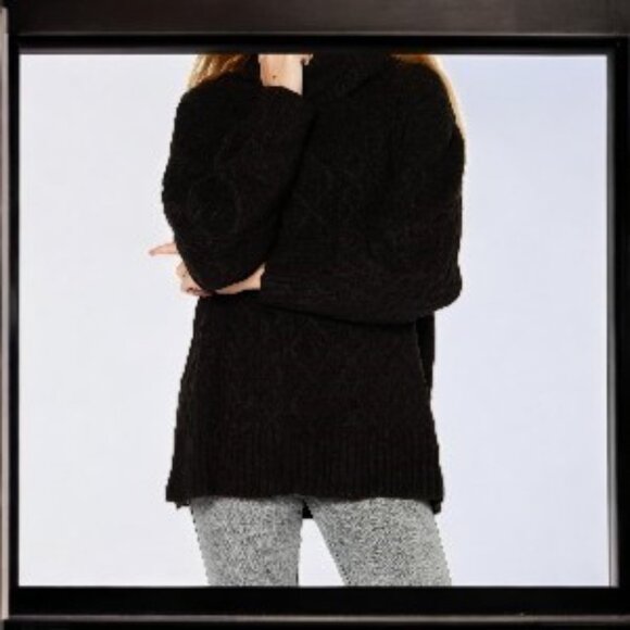 Bloomingdale's RD Style Textured Turtleneck Black XS NWT - Picture 1 of 2